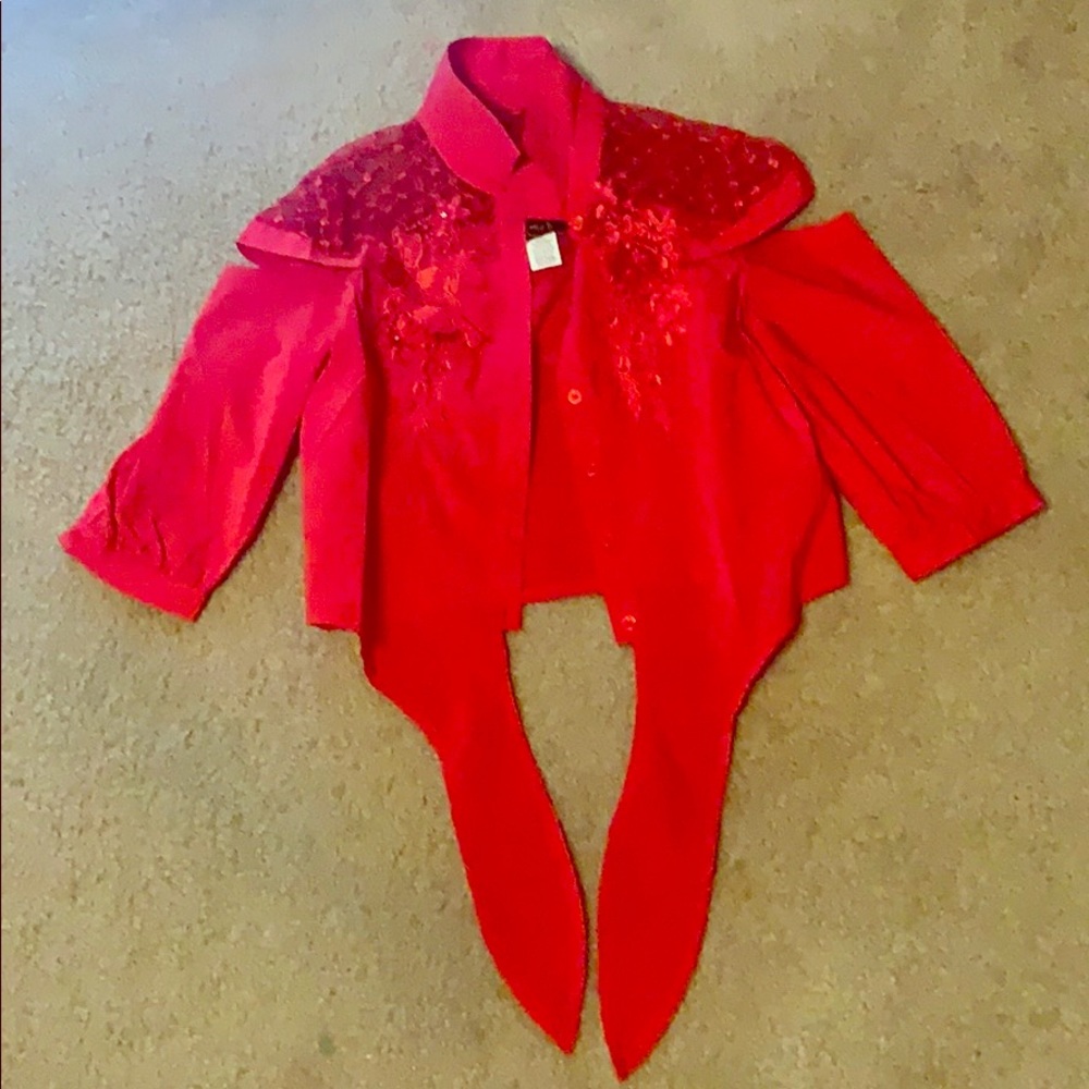 really cute red blouse